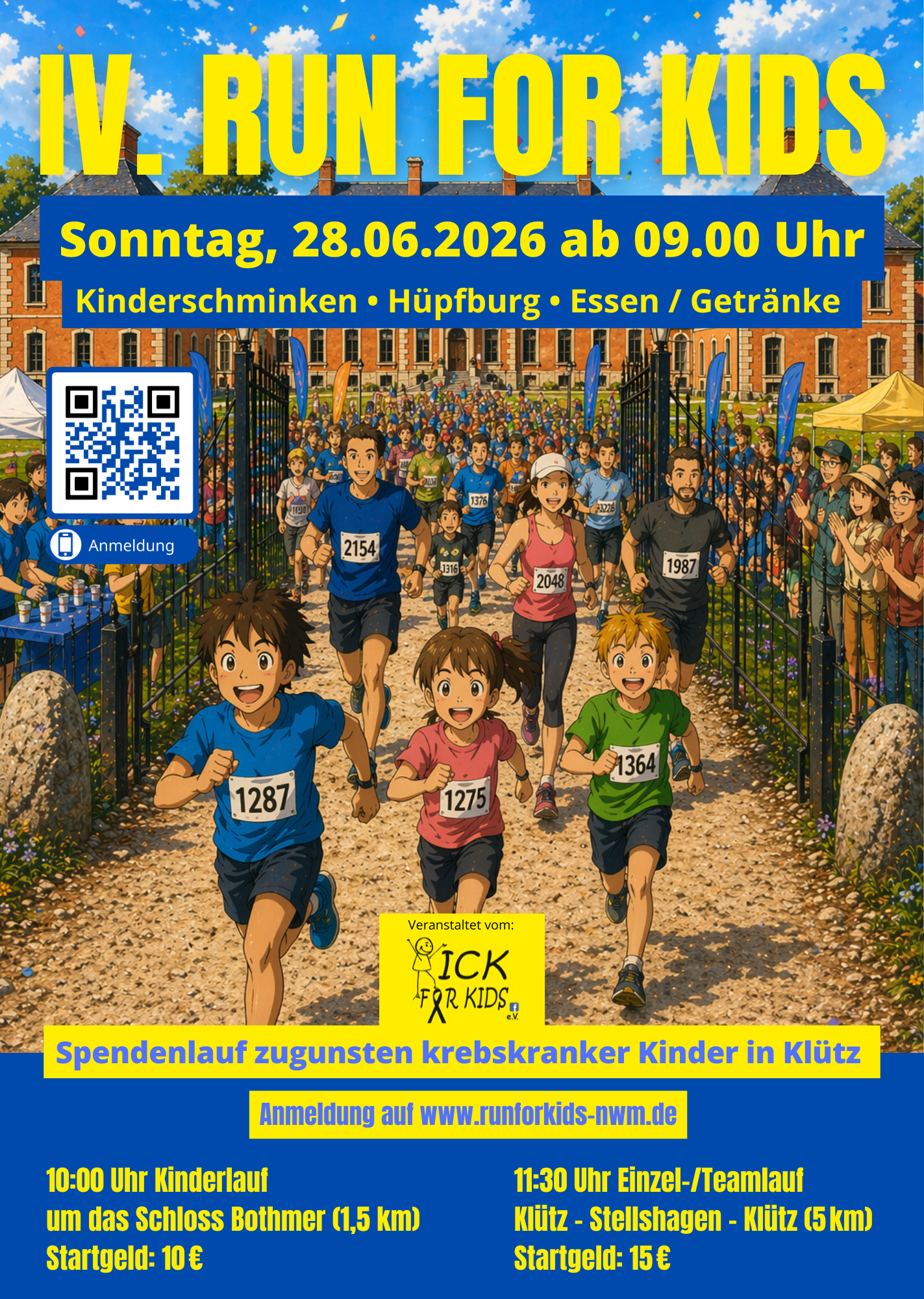 Offizielles Plakat IV. Run for Kids 2026 Klütz
